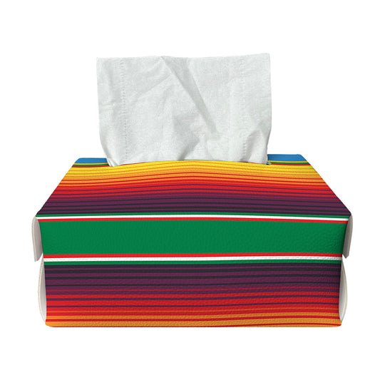 Tribal Mexican Blanket Stripe Print Rectangle Tissue Box Cover
