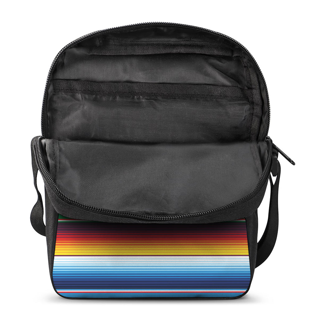 Tribal Mexican Blanket Stripe Print Rectangular Crossbody Bag