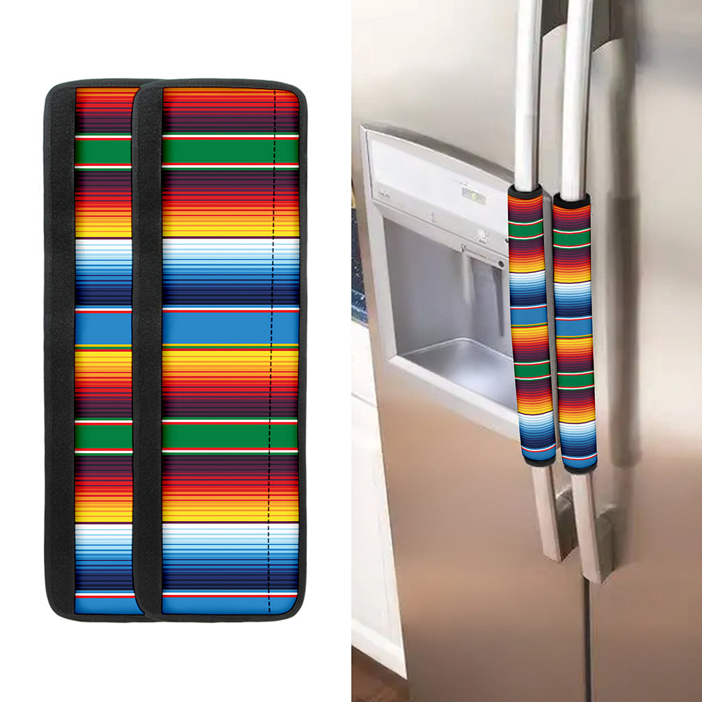 Tribal Mexican Blanket Stripe Print Refrigerator Handle Covers