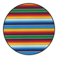 Tribal Mexican Blanket Stripe Print Round Floor Mat