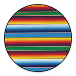 Tribal Mexican Blanket Stripe Print Round Floor Mat