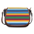 Tribal Mexican Blanket Stripe Print Saddle Bag
