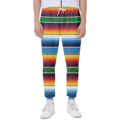 Tribal Mexican Blanket Stripe Print Scuba Joggers
