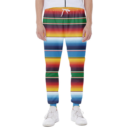 Tribal Mexican Blanket Stripe Print Scuba Joggers