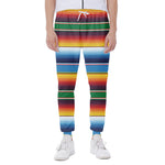 Tribal Mexican Blanket Stripe Print Scuba Joggers