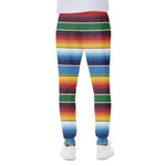 Tribal Mexican Blanket Stripe Print Scuba Joggers
