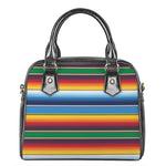 Tribal Mexican Blanket Stripe Print Shoulder Handbag