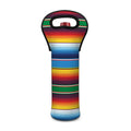 Tribal Mexican Blanket Stripe Print Single Neoprene Wine Tote