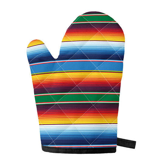 Tribal Mexican Blanket Stripe Print Single Oven Mitt