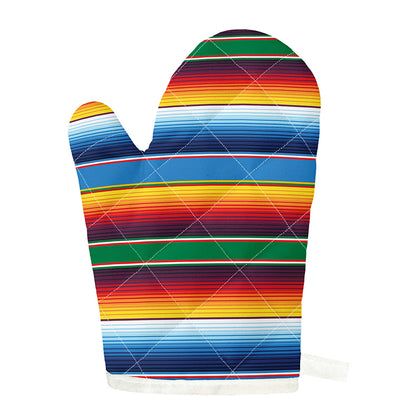 Tribal Mexican Blanket Stripe Print Single Oven Mitt
