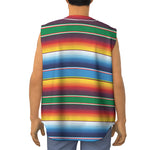 Tribal Mexican Blanket Stripe Print Sleeveless Baseball Jersey