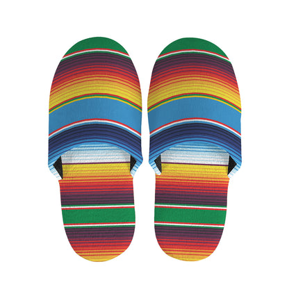 Tribal Mexican Blanket Stripe Print Slippers