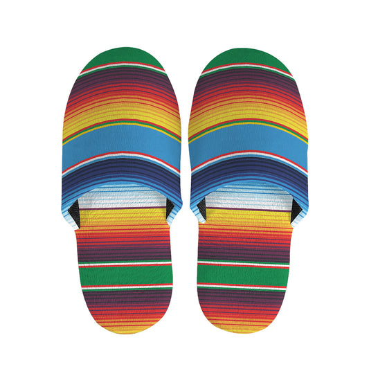 Tribal Mexican Blanket Stripe Print Slippers