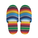 Tribal Mexican Blanket Stripe Print Slippers