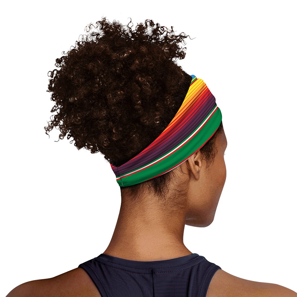 Tribal Mexican Blanket Stripe Print Sports Headband