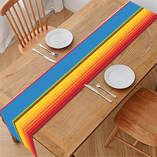 Tribal Mexican Blanket Stripe Print Table Runner