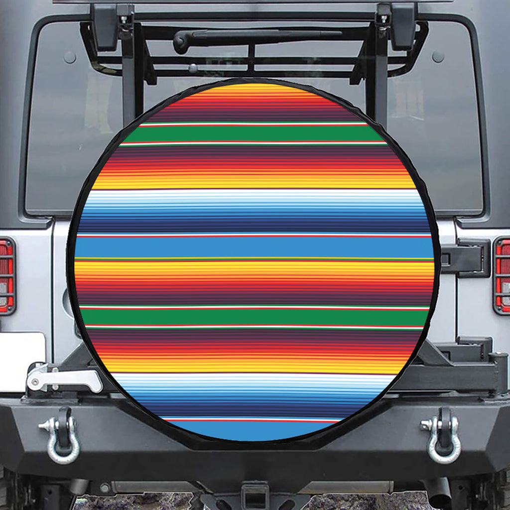 Tribal Mexican Blanket Stripe Print Tire Cover