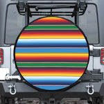 Tribal Mexican Blanket Stripe Print Tire Cover