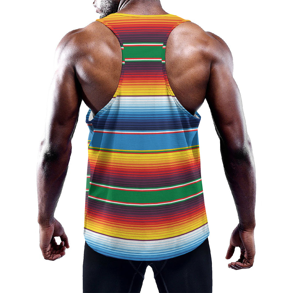 Tribal Mexican Blanket Stripe Print Training Tank Top