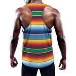 Tribal Mexican Blanket Stripe Print Training Tank Top