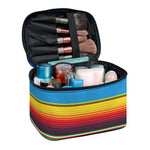 Tribal Mexican Blanket Stripe Print Travel Makeup Bag
