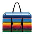 Tribal Mexican Blanket Stripe Print Utility Tote Bag