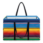 Tribal Mexican Blanket Stripe Print Utility Tote Bag