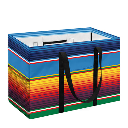 Tribal Mexican Blanket Stripe Print Utility Tote Bag