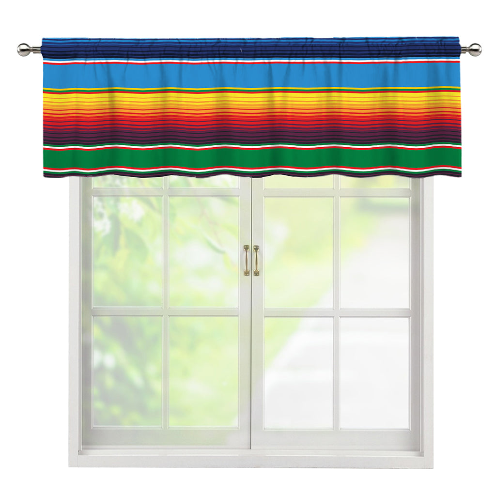 Tribal Mexican Blanket Stripe Print Window Valance