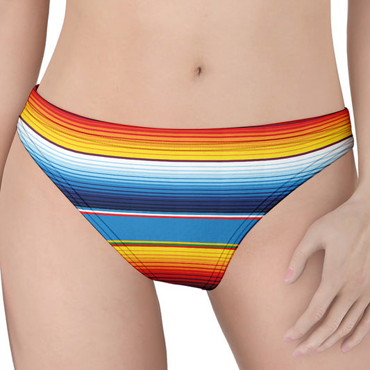 Tribal Mexican Blanket Stripe Print Women's Thong