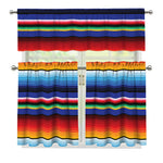 Tribal Mexican Serape Pattern Print 3 Piece Kitchen Curtains