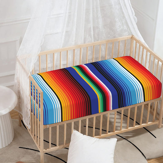 Tribal Mexican Serape Pattern Print Baby Crib Sheet