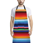 Tribal Mexican Serape Pattern Print Bib Apron With Pocket