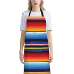 Tribal Mexican Serape Pattern Print Bib Apron With Pocket