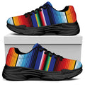 Tribal Mexican Serape Pattern Print Black Chunky Shoes