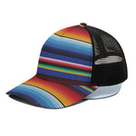 Tribal Mexican Serape Pattern Print Black Mesh Trucker Cap