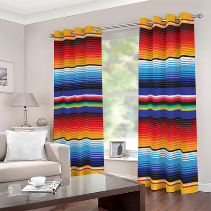 Tribal Mexican Serape Pattern Print Blackout Grommet Curtains