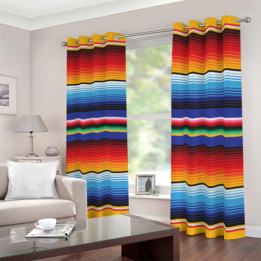 Tribal Mexican Serape Pattern Print Blackout Grommet Curtains