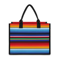 Tribal Mexican Serape Pattern Print Canvas Tote Bag
