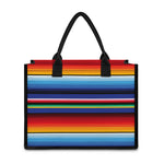 Tribal Mexican Serape Pattern Print Canvas Tote Bag