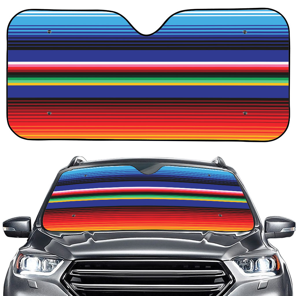 Tribal Mexican Serape Pattern Print Car Windshield Sun Shade