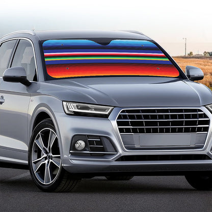 Tribal Mexican Serape Pattern Print Car Windshield Sun Shade
