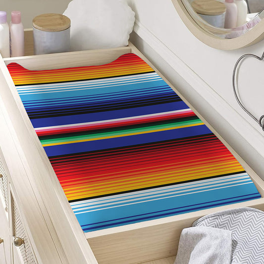 Tribal Mexican Serape Pattern Print Changing Pad Cover