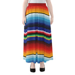 Tribal Mexican Serape Pattern Print Chiffon Maxi Skirt
