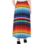 Tribal Mexican Serape Pattern Print Chiffon Maxi Skirt