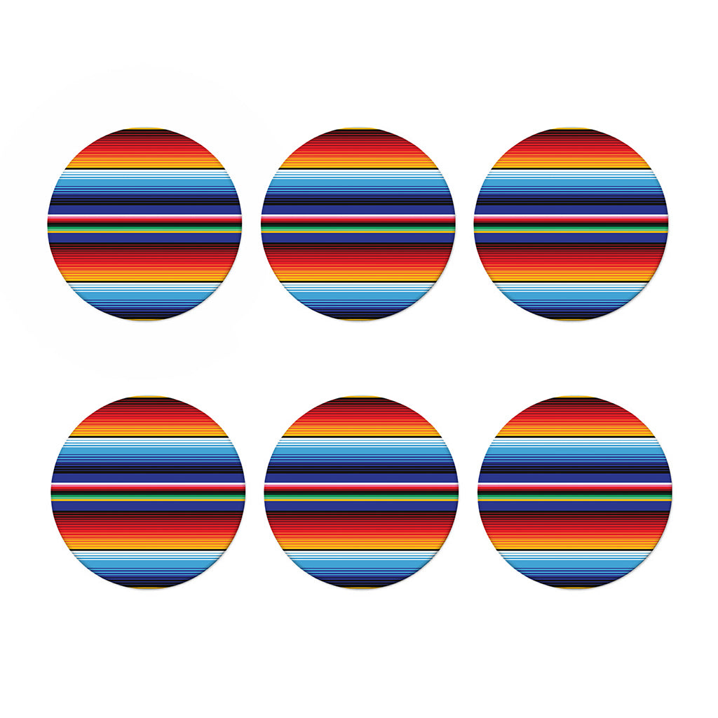 Tribal Mexican Serape Pattern Print Coaster Set