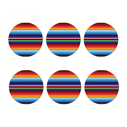 Tribal Mexican Serape Pattern Print Coaster Set