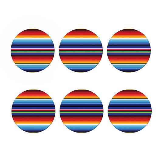 Tribal Mexican Serape Pattern Print Coaster Set