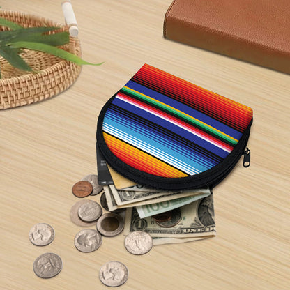 Tribal Mexican Serape Pattern Print Coin Purse