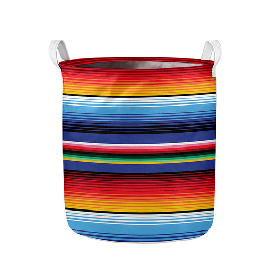 Tribal Mexican Serape Pattern Print Collapsible Laundry Basket